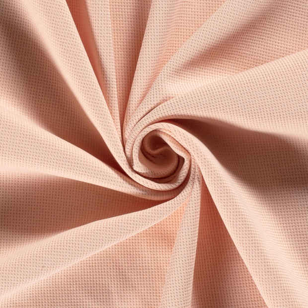 Knitted Waffle fabric Unicolour Salmon