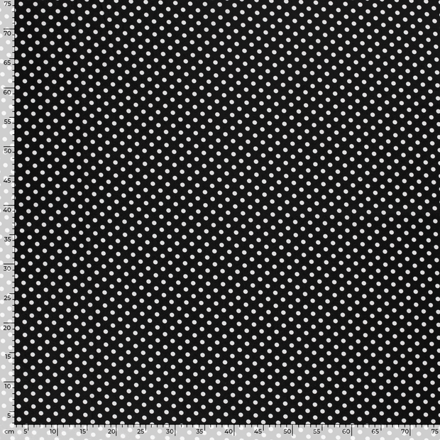 Cotton Poplin fabric Dots Black