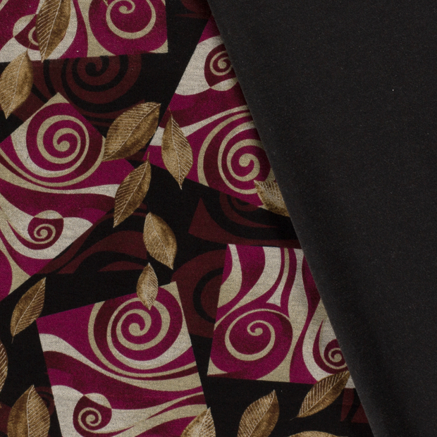 Poly Viscose Jersey fabric Abstract discharge printed 