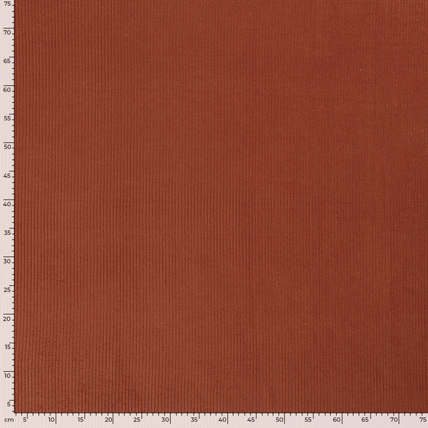 Velours Côtelé 4.5w tissu Unicolore Brique