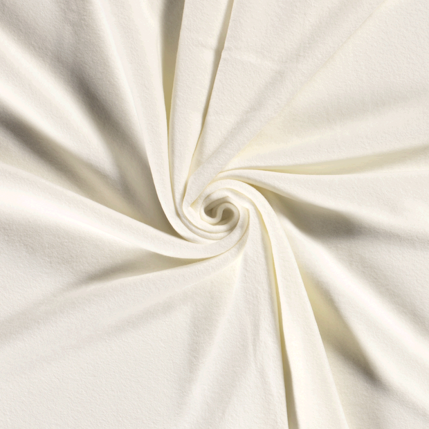 Cotton Fleece fabric Off White brushed