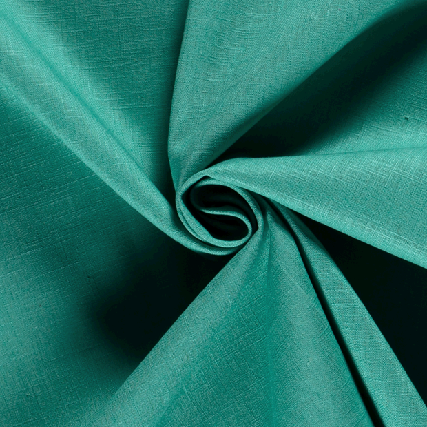 Ramie Lin tissu Unicolore Turquoise