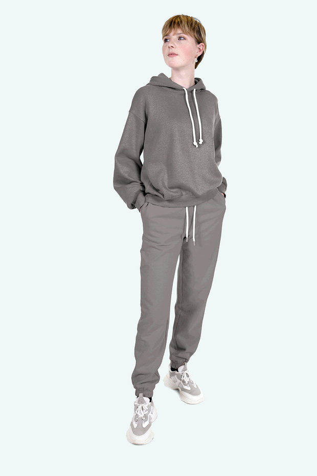 Jogging stof Effen Licht grijs