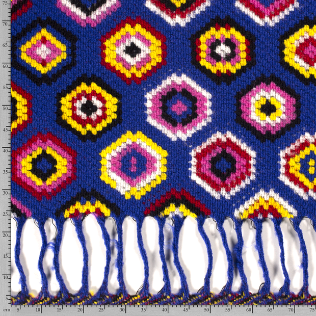 Heavy Knit fabric Abstract Cobalt