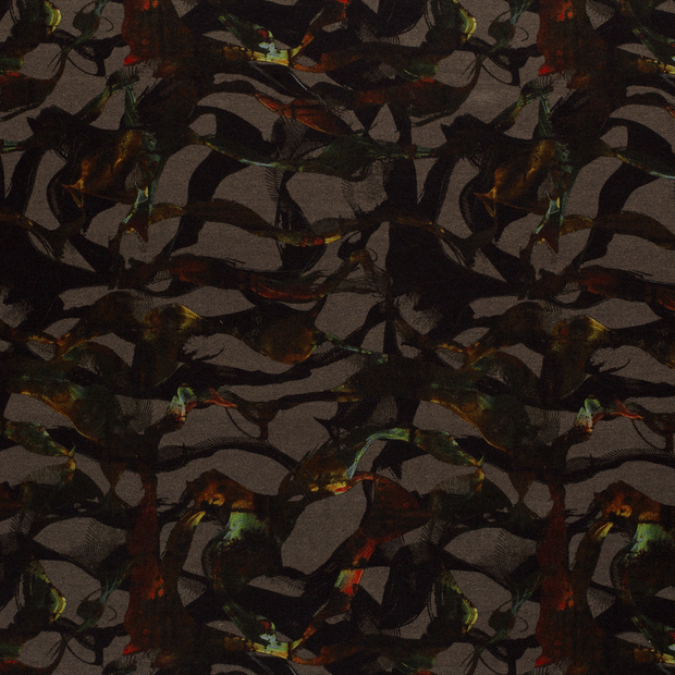 Poly Viscose Jersey fabric Taupe Grey matte 