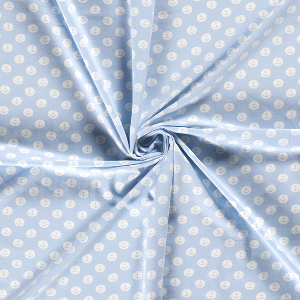 Baumwolle Jersey fabrik Babyblau bedruckt 