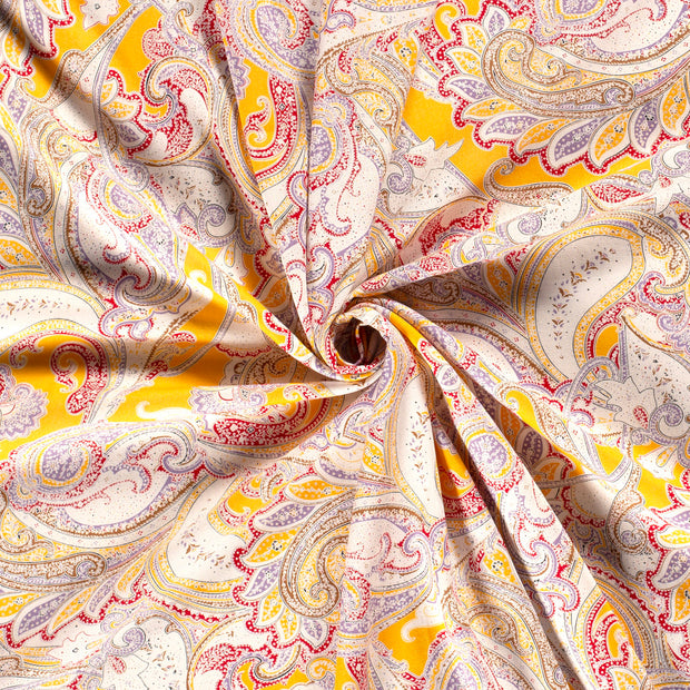 Woven Viscose Linen fabric Oker printed 