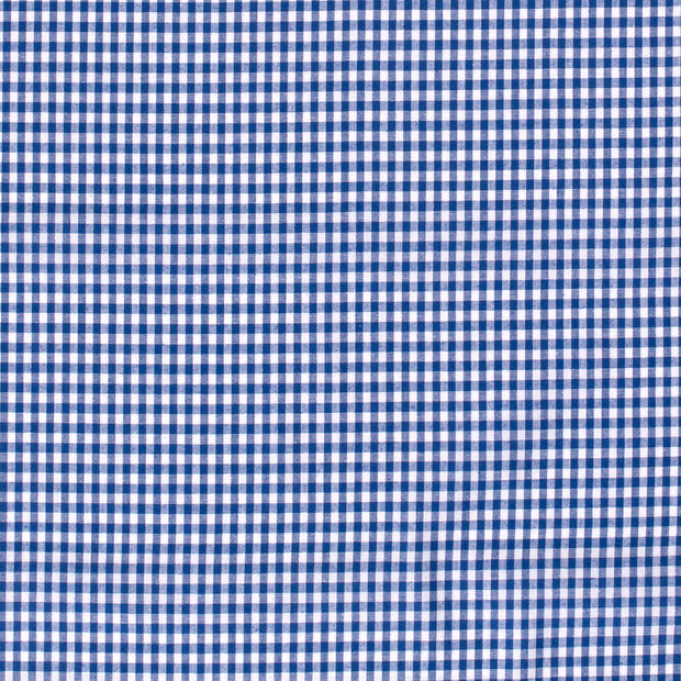 Cotton Poplin fabric Checks Cobalt