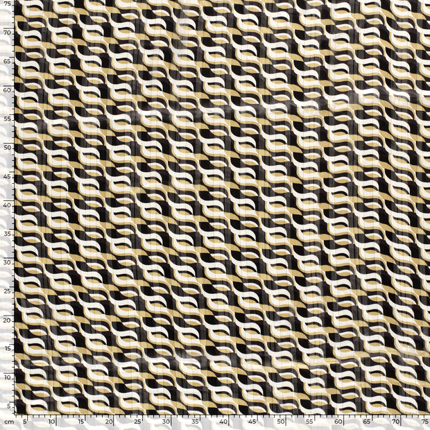 Chiffon fabric Abstract Off White
