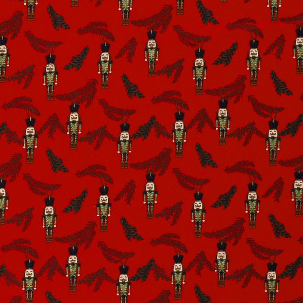 Cotton Poplin fabric Christmas ornaments Red