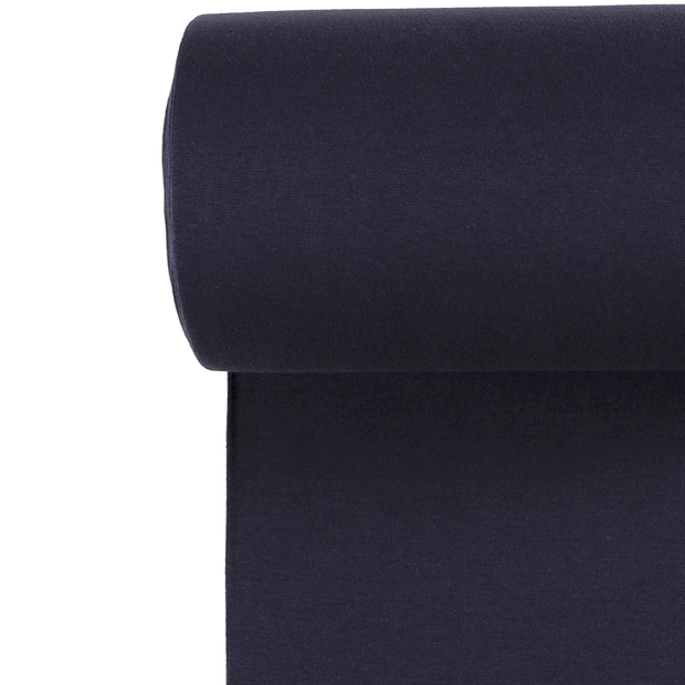 Bord Cote GOTS bio tissu Unicolore Bleu Marine