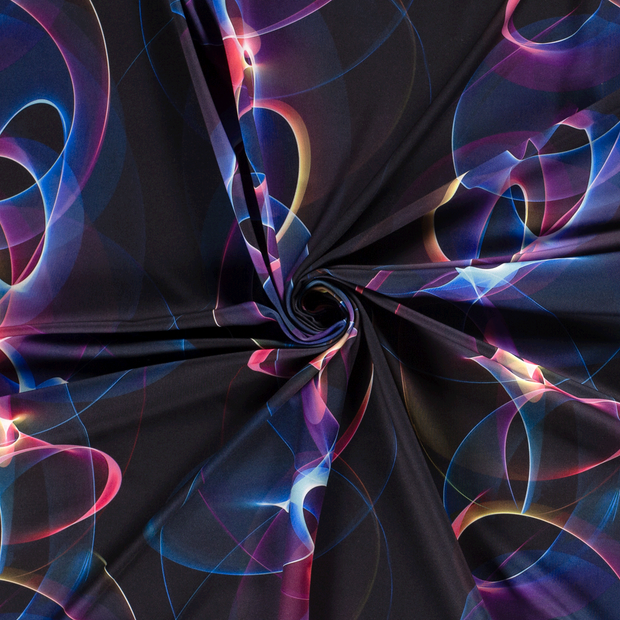 Sportswear Jersey fabric Black digital printed 