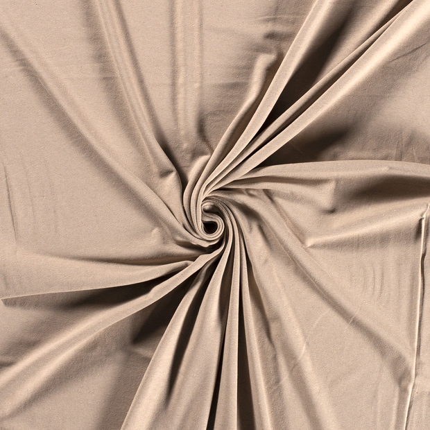 Cotton Jersey fabric Beige recycled 