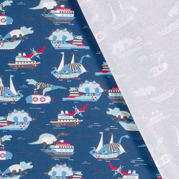 Cotton Jersey fabric Dinosaurs printed