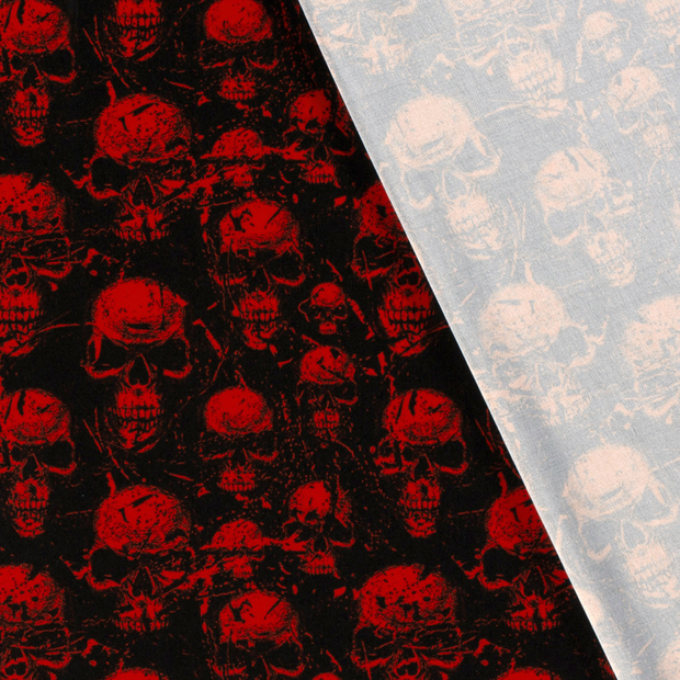 Polyester Jersey fabric Skulls printed and foil 