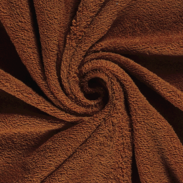 Terry Towelling fabric Unicolour Brique