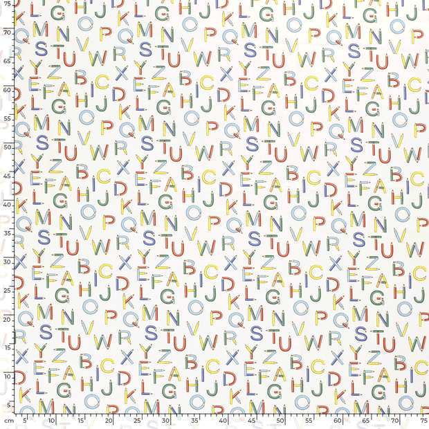 Baumwolle Popeline fabrik Buchstaben Weiß