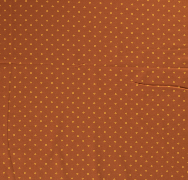 Cotton Jersey fabric Dots Brique