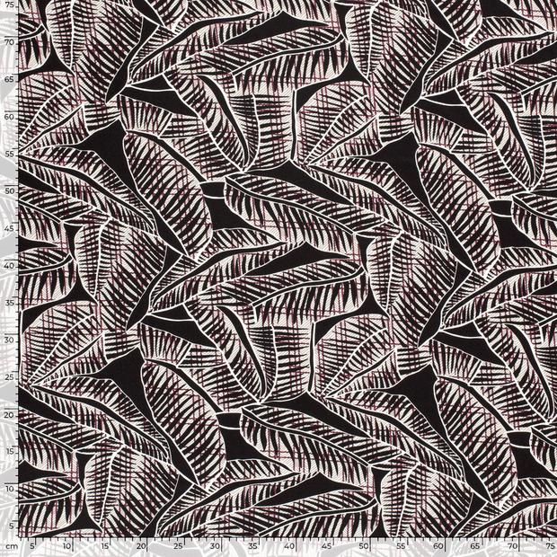 Viscose Jersey fabric Abstract Wine red