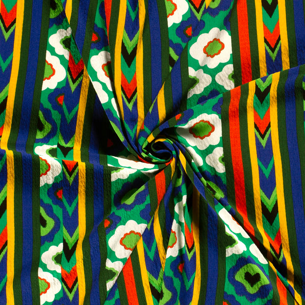 Viscose Bubble fabric Cobalt printed 