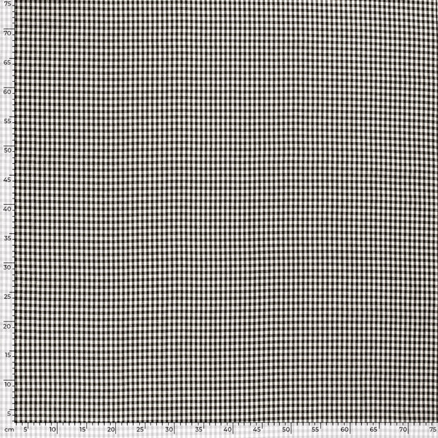 Algodón Popelina Yarn Dyed tela Cuadros Negro
