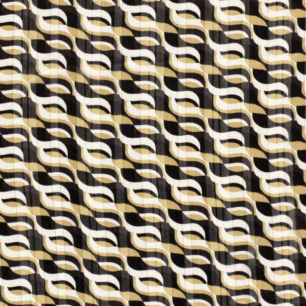 Chiffon fabric Abstract Off White