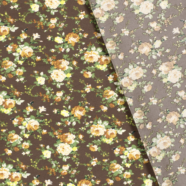 Quattro Stretch fabric Flowers printed 