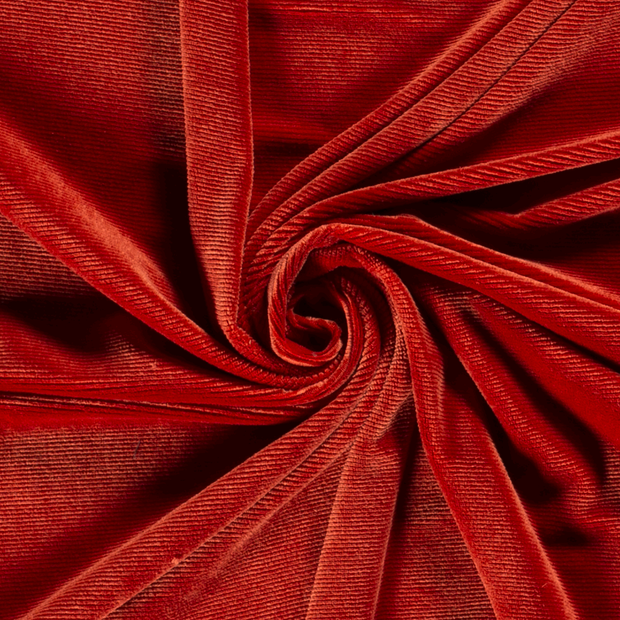 Velours tissu Rib Rouge