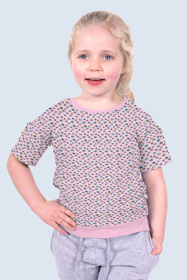 Cotton Jersey fabric Fish Pink