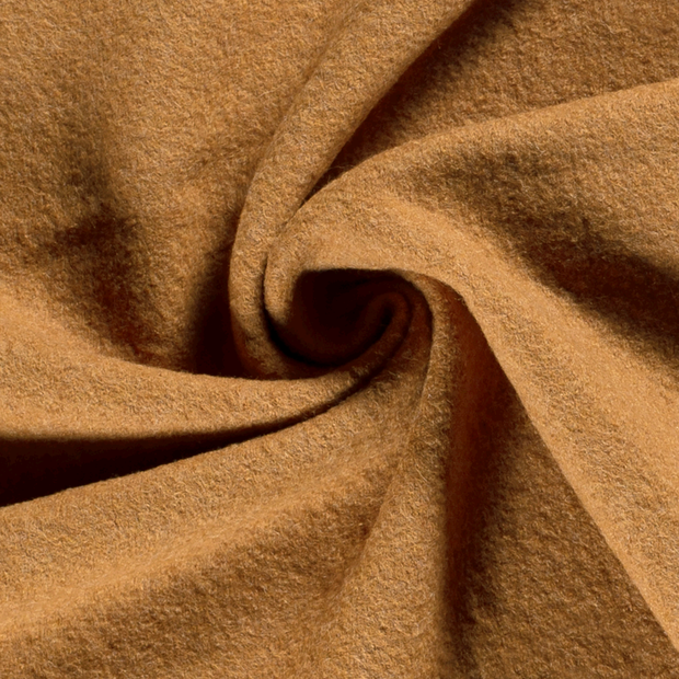 Wool Boucle fabric Unicolour Oker