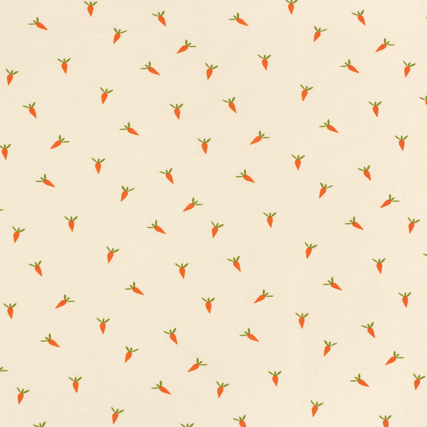 Jersey de Coton tissu Blanc cassé doux 