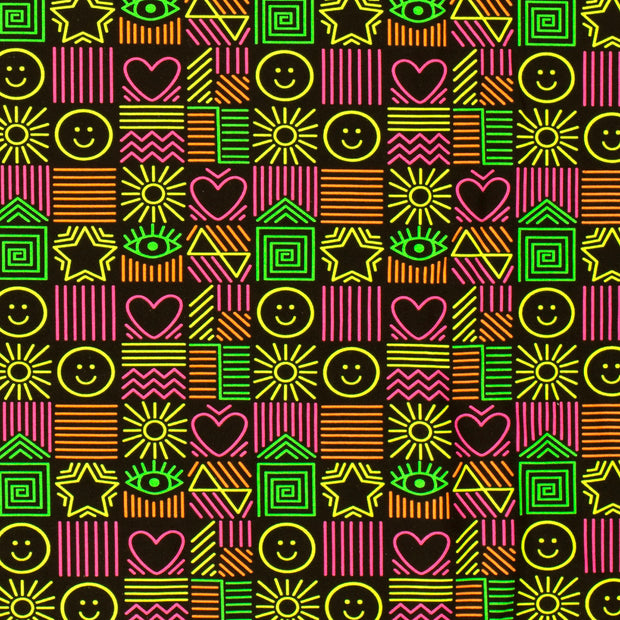 French Terry fabric Faces Black