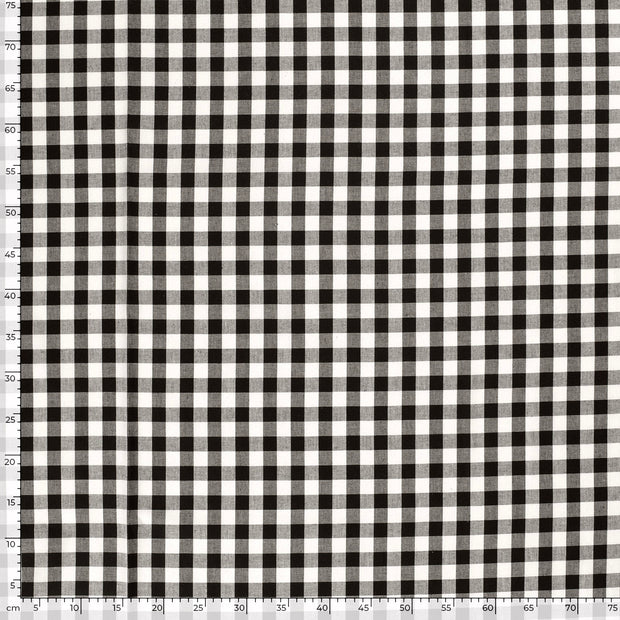Cotton Poplin Yarn Dyed fabric Checks Black