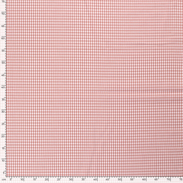 Cotton Poplin Yarn Dyed fabric Checks Pink