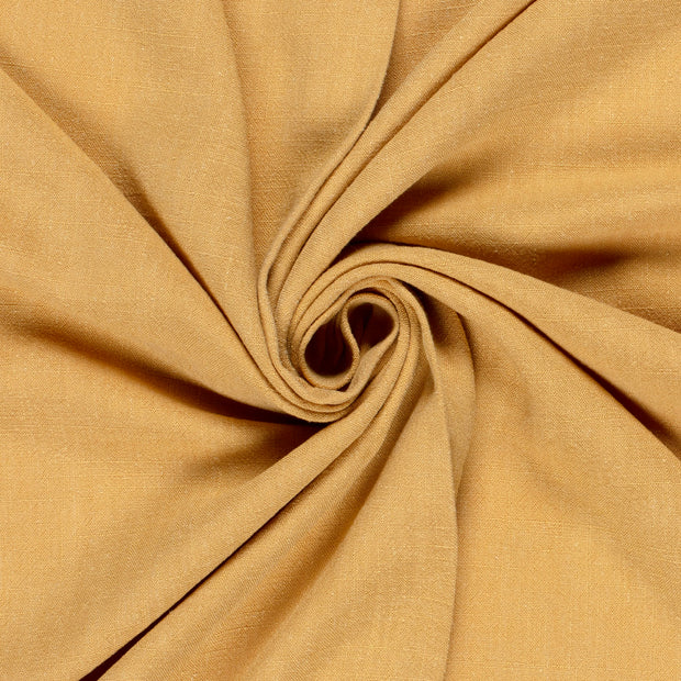 Lino Viscosa Tejido tela Unicolor Ocre