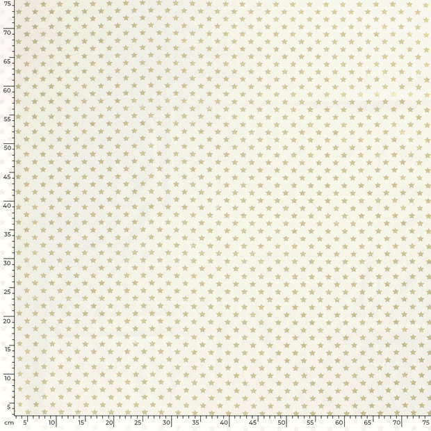 Cotton Poplin fabric Christmas stars Off White