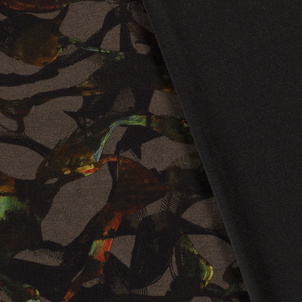 Poly Viscose Jersey fabric Abstract discharge printed 