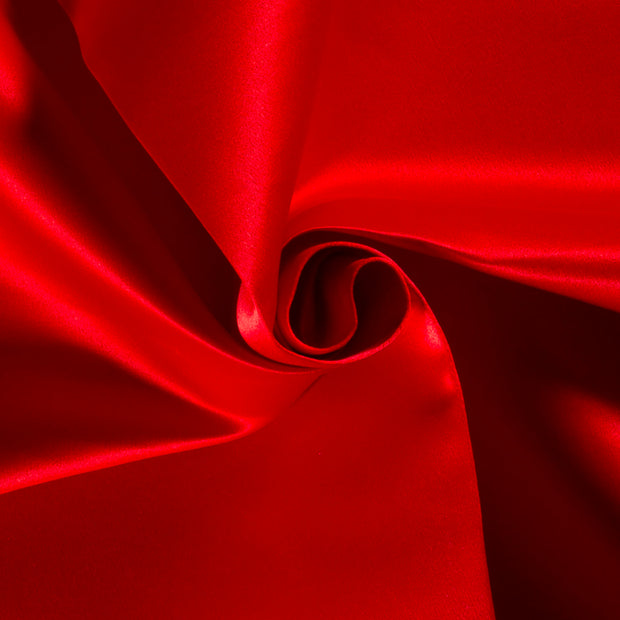 Satin Duchesse tissu Unicolore Rouge