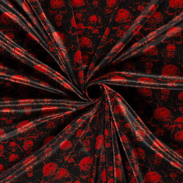 Polyester Jersey fabric Black printed and foil 