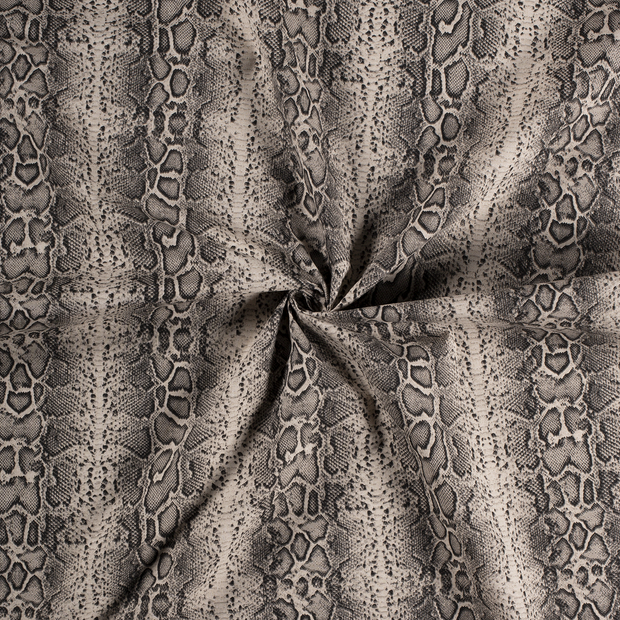 Linen Look fabric Black printed