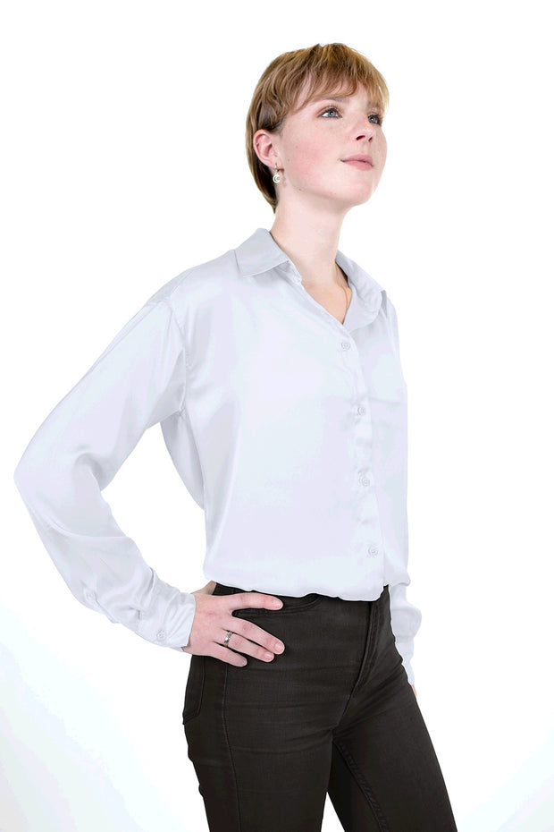 Satin Stretch fabric Unicolour Optical White