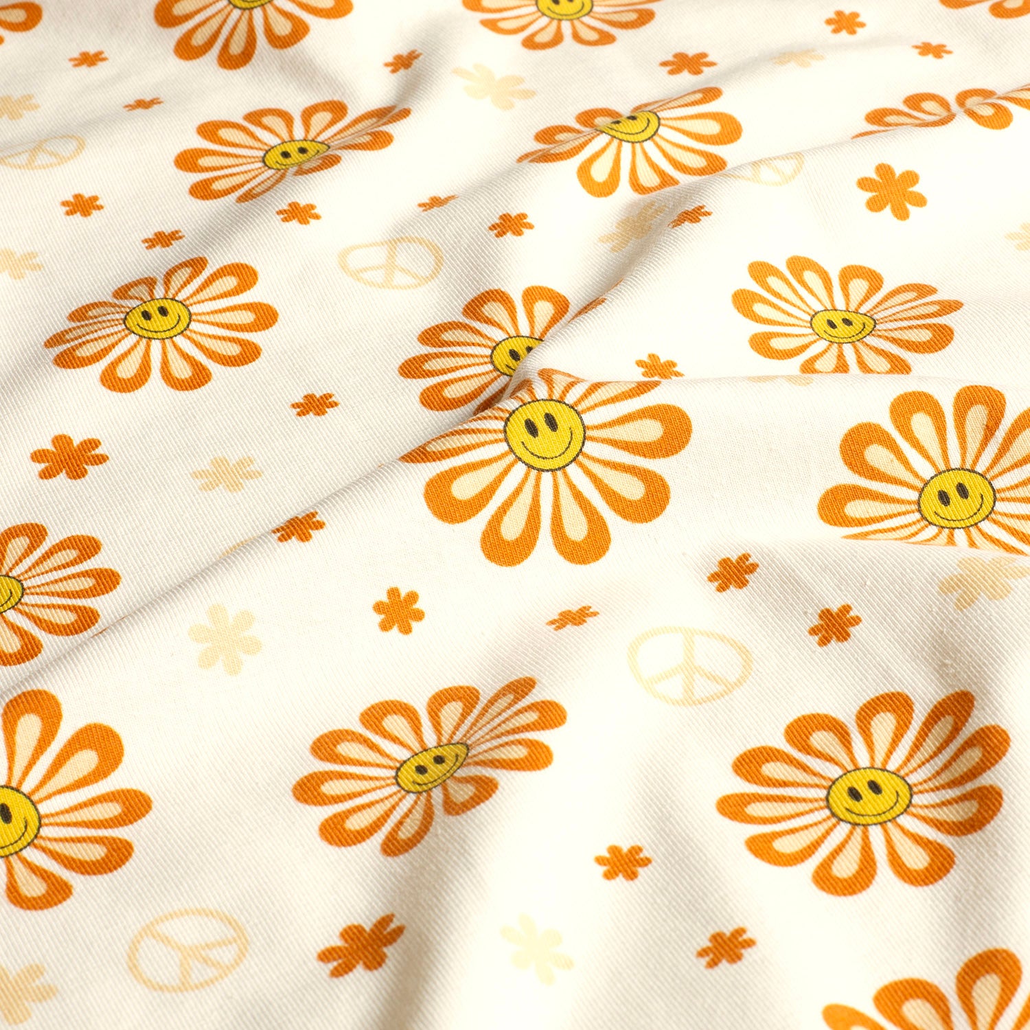 Cotton Jersey fabric Flowers Off White Wholesale fabrics Nooteboom Textiles
