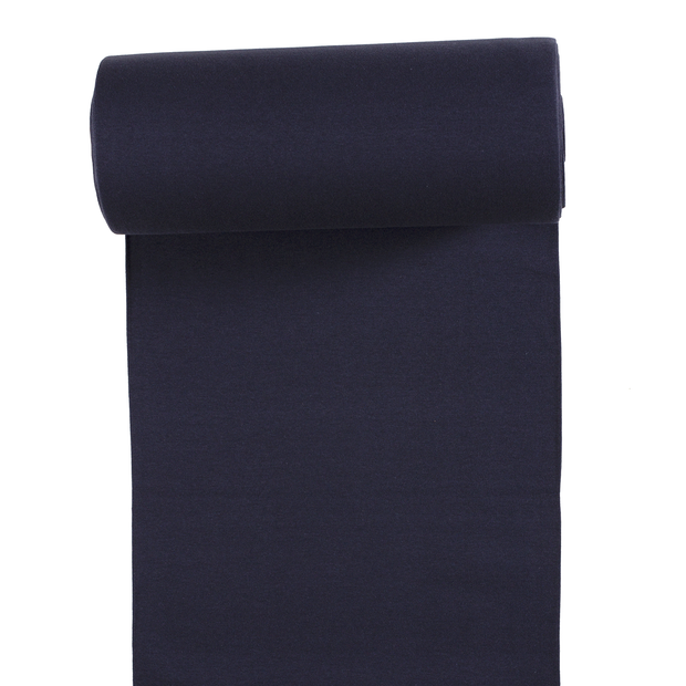 Bord Cote GOTS bio tissu Bleu Marine mat 
