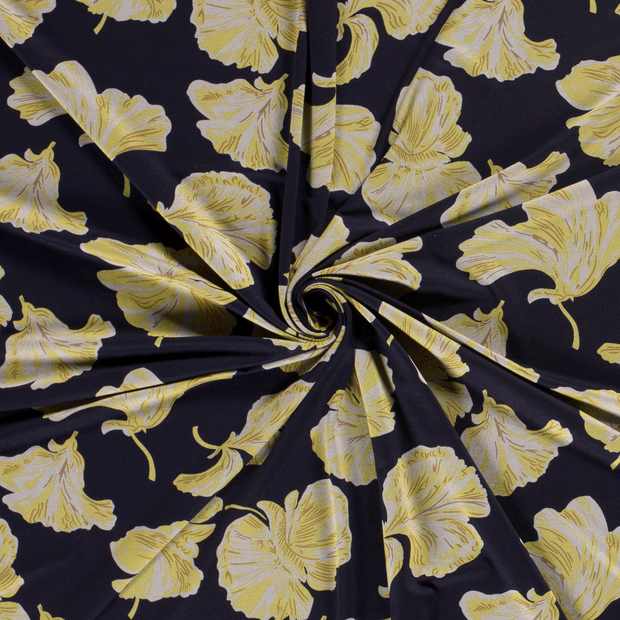 Viscose Jersey fabric Navy discharge printed 