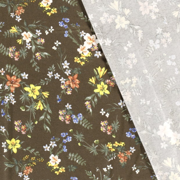 Viscose Jersey fabric Flowers printed 
