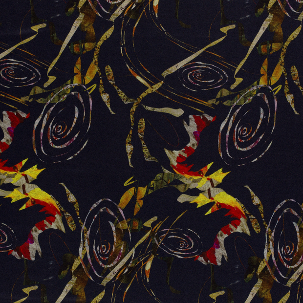 Poly Viscose Jersey fabric Navy matte 
