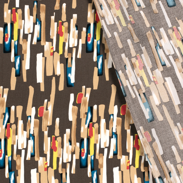 Viscose Poplin fabric Abstract printed 