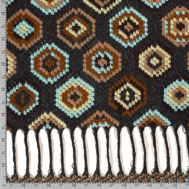 Heavy Knit fabric Abstract Dark Brown