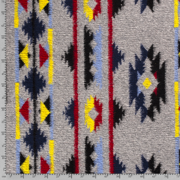 Heavy Knit fabric Abstract Light Grey