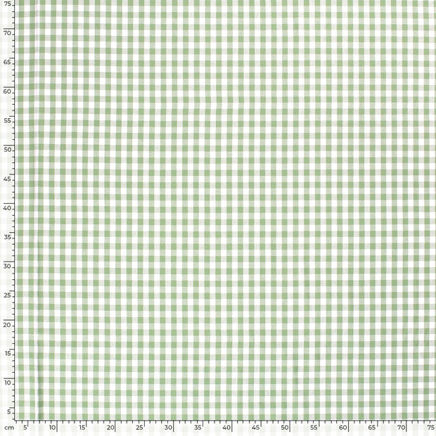 Cotton Poplin fabric Checks Mint
